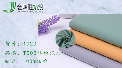 金鴻勝T800緯捻記憶滌綸風衣布2020新款現貨批發